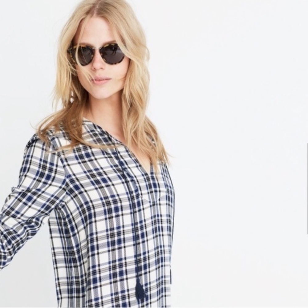 Madewell Plaid Artiste Tunic Shift Dress Size Small NWOT - Picture 8 of 11